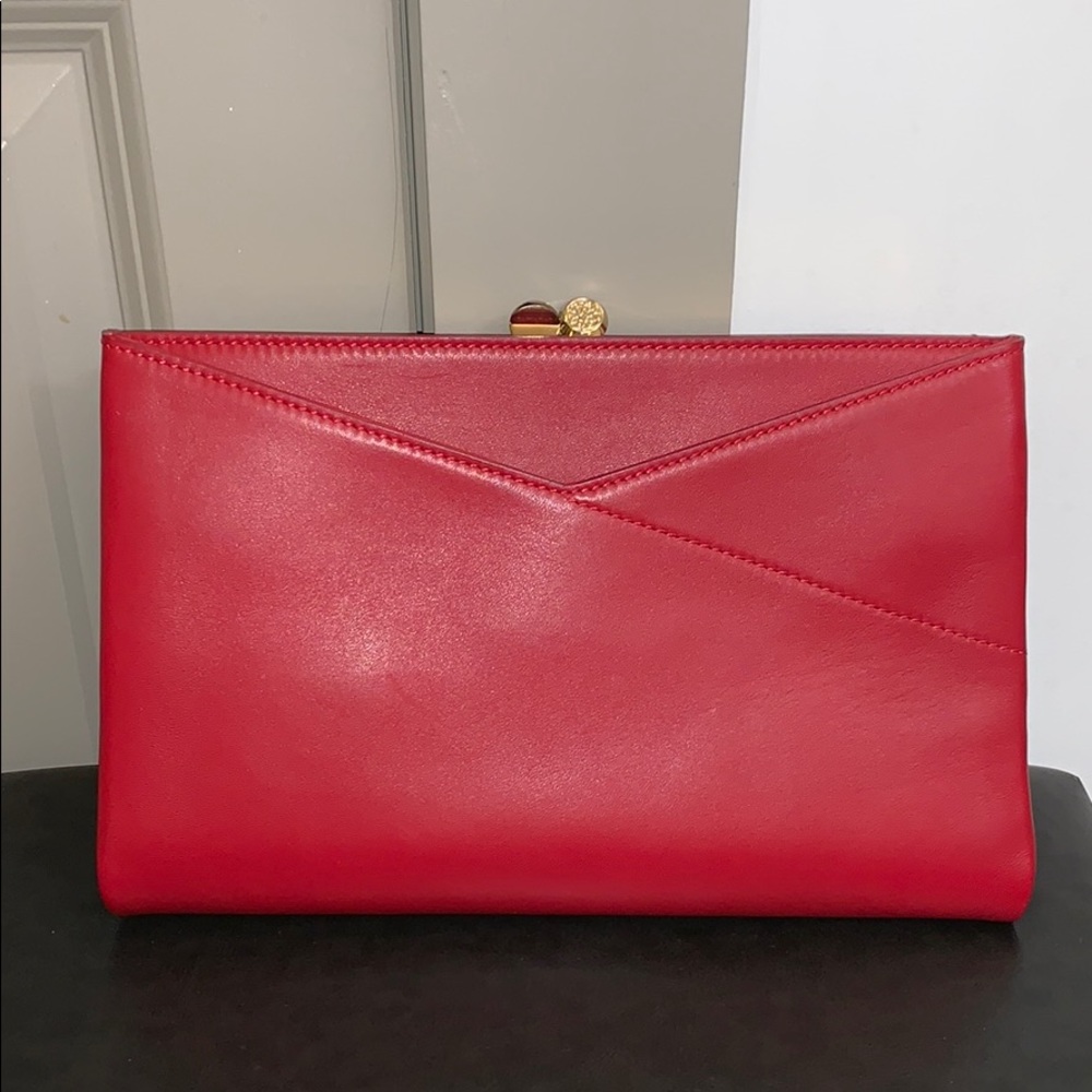 Red Rena Lange leather clutch